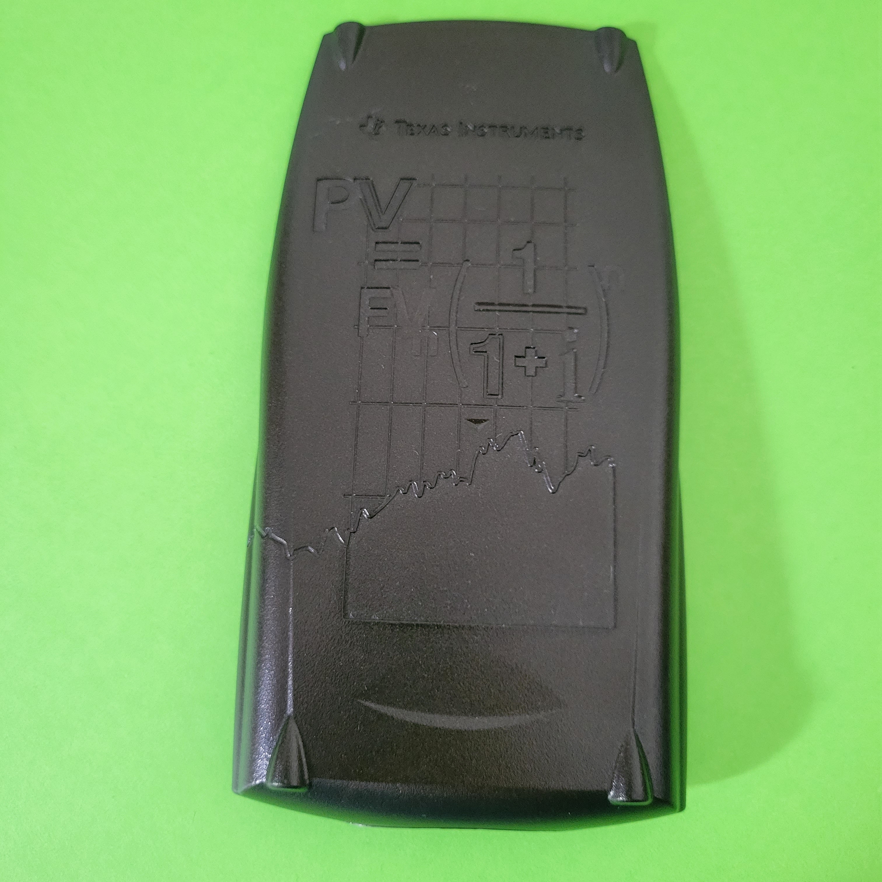 An image of the case of a texas instruments baii plus financial calculator